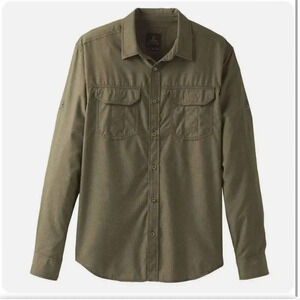 prAna Men’s Sz Medium Citadel Long Sleeve Shirt in Cargo Green